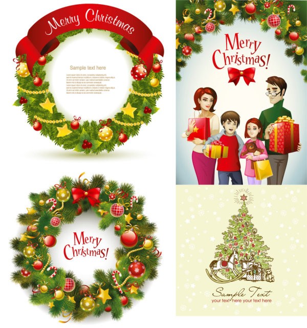 60 Free Christmas Vector Design Resource for Greeting Cards and